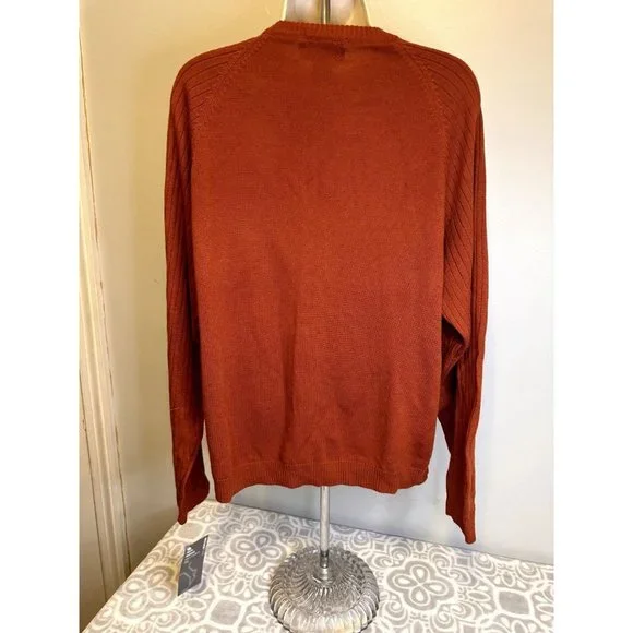 Guy Risoldi 100% Pure Italian Merino Wool Men's Sweater, Size M, Orange, NWT - Picture 5 of 15